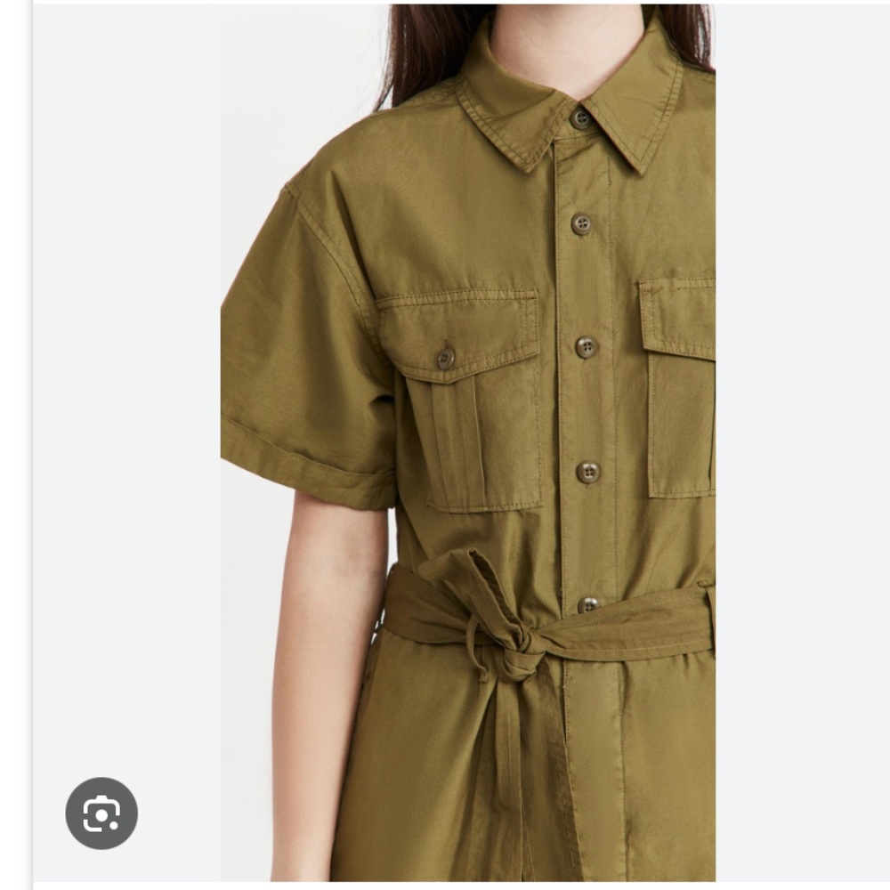 ALEX MILL "Safari" Short Jumpsuit in. Olive Gold EUC/sz M - Picture 7 of 16